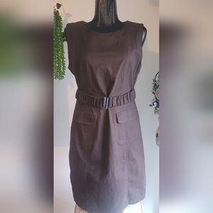 Signature Collection brown sleeveless dress Sz.14